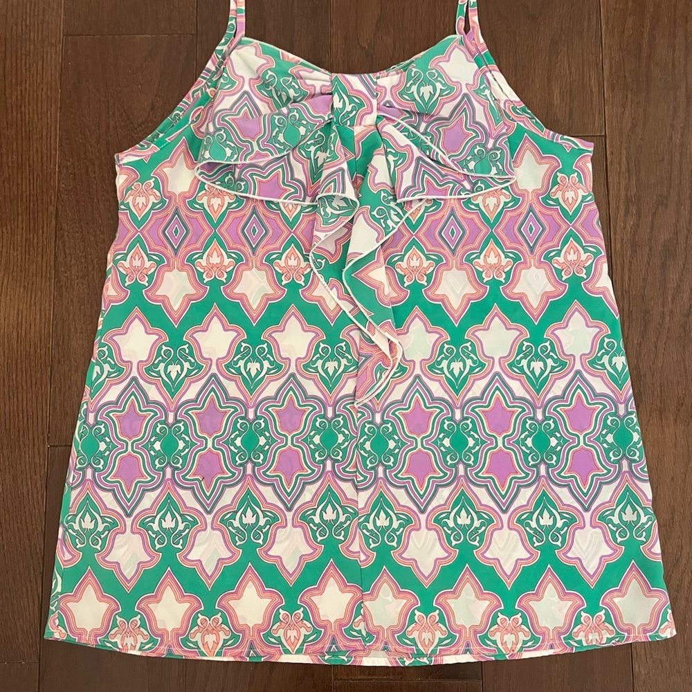 Green and Purple Geometric Camisole Top - Picture 3 of 3